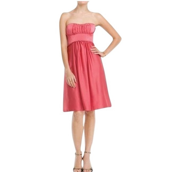 Y2K BCBGMAXAZRIA 2000s Style Dark Watermelon strapless Dress - Picture 1 of 9